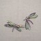 Two Dragonflies - Lime Green/Pink Embroidered Patch Embroidered, Iron on Patch